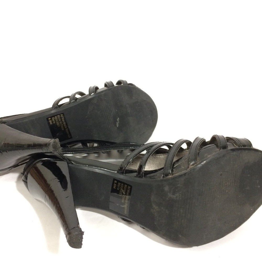 Y2k Fergalicious Black Cage Open Lace Up Black Heel - Picture 3 of 8